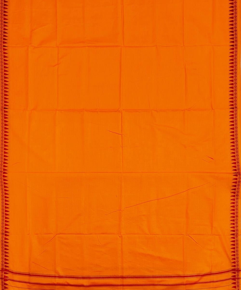 Orange Sambalpuri Handwoven Ikat Cotton Joda Image 3
