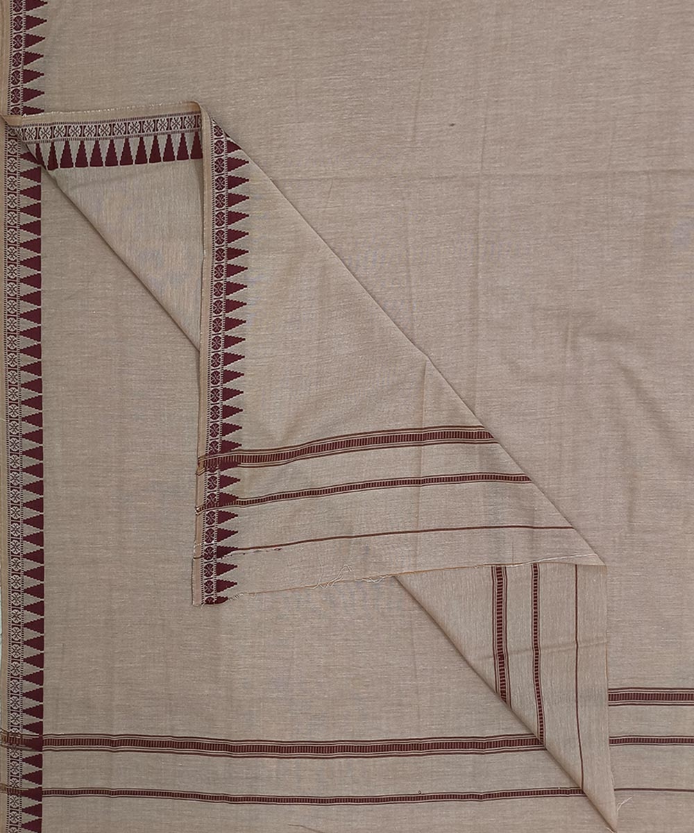 Brown Sambalpuri Handwoven Ikat Cotton Joda Image 1