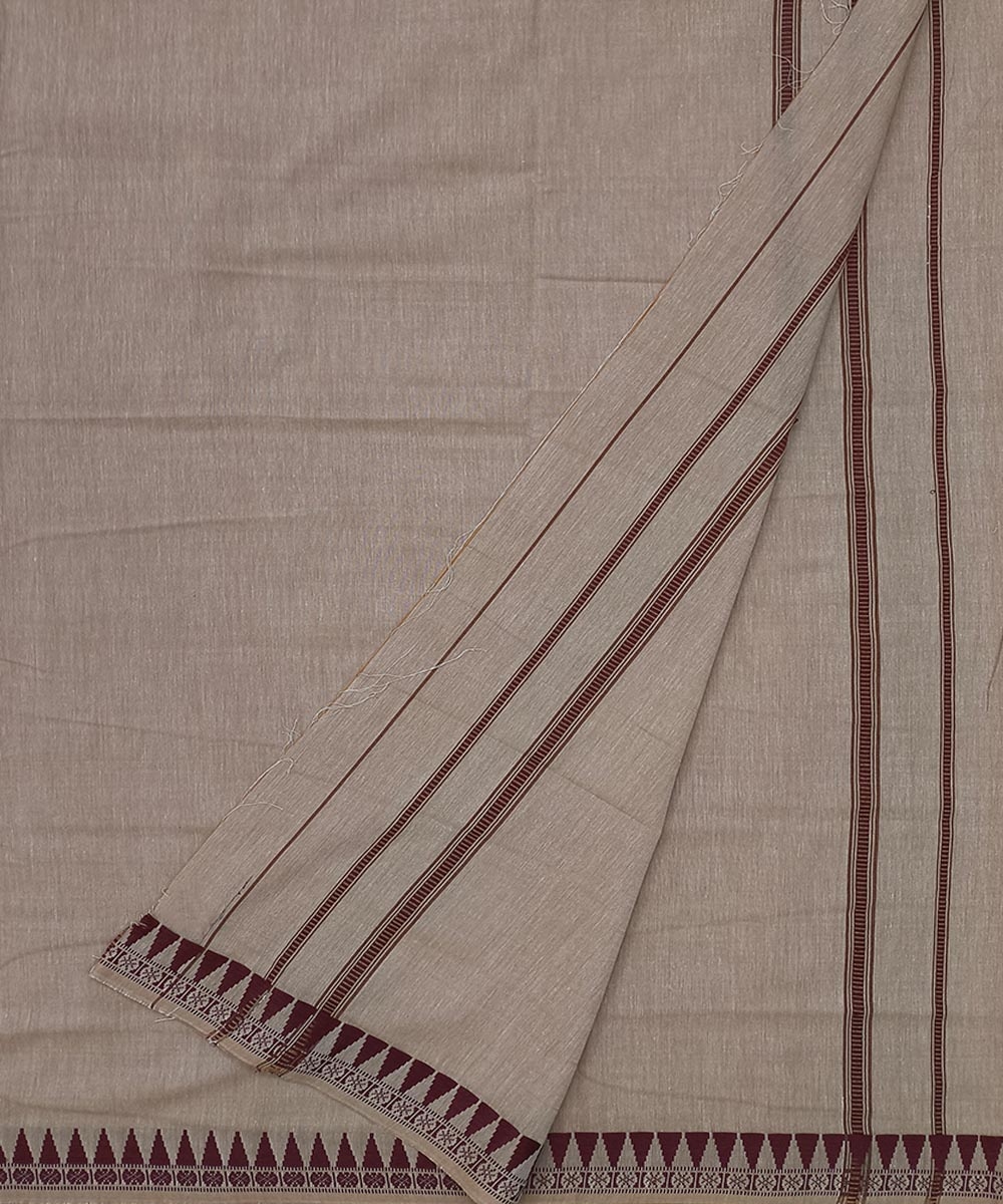 Brown Sambalpuri Handwoven Ikat Cotton Joda Image 2