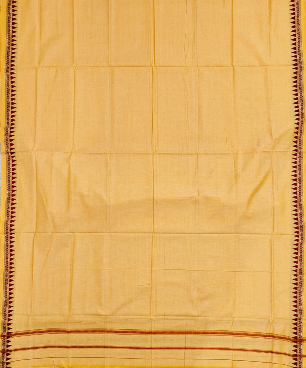 Yellow Sambalpuri Handwoven Ikat Cotton Joda Image 3