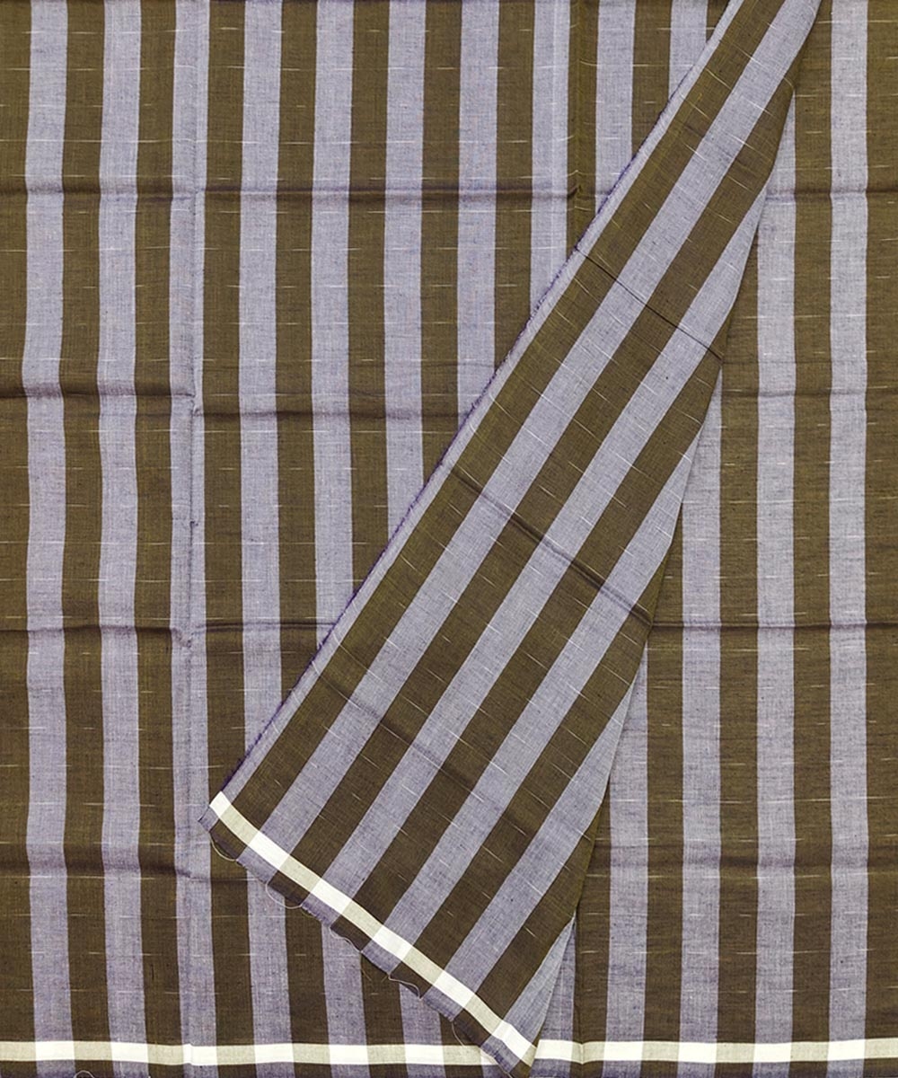 Olive Green Sambalpuri Handwoven Cotton Lungi Image 2