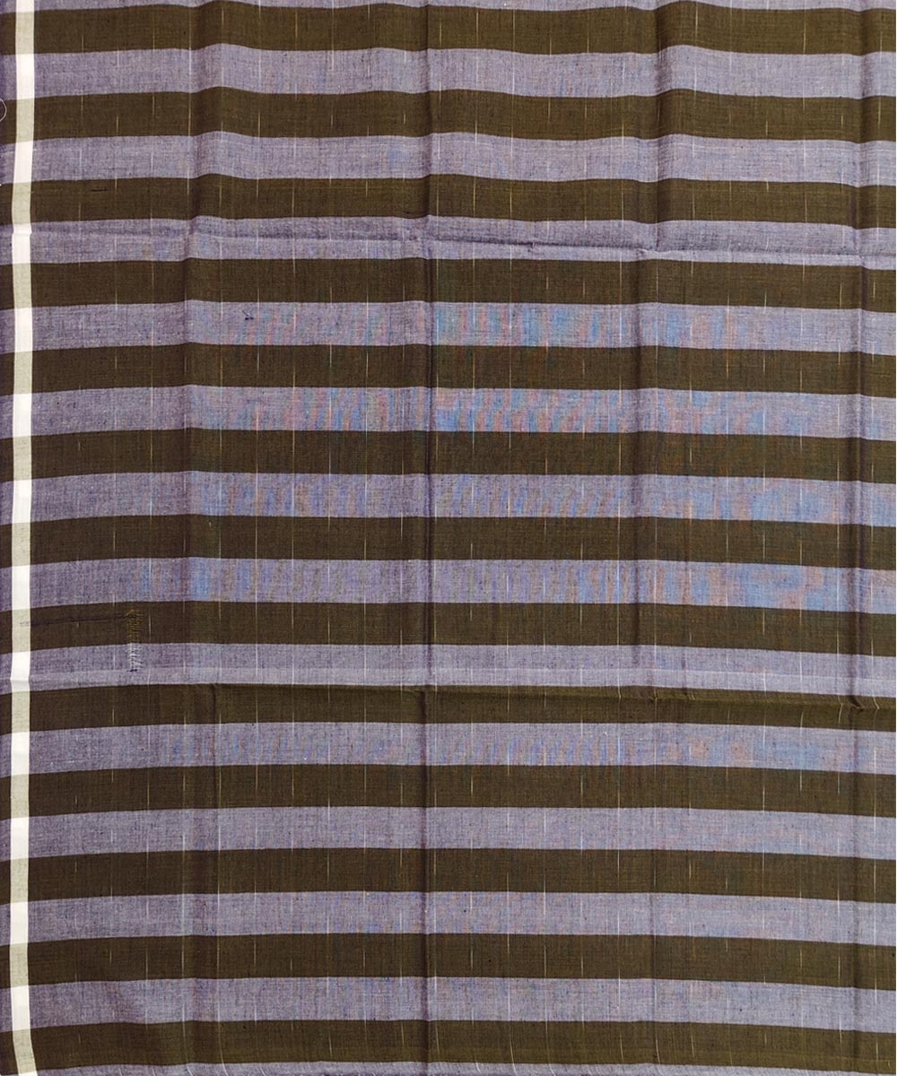 Olive Green Sambalpuri Handwoven Cotton Lungi Image 4
