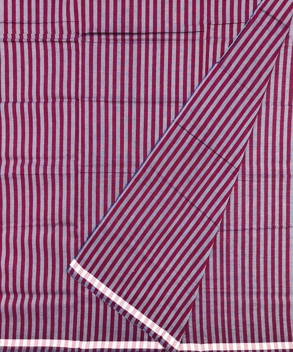 Maroon Sambalpuri Handwoven Cotton Lugi Image 2