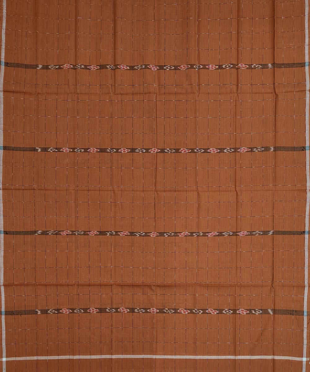 Brown Sambalpuri Handwoven Cotton Lugi Image 3