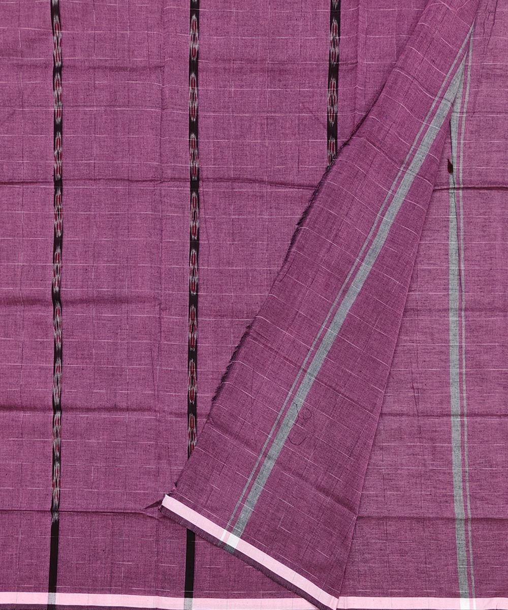 Purple Sambalpuri Handwoven Cotton Lugi Image 2