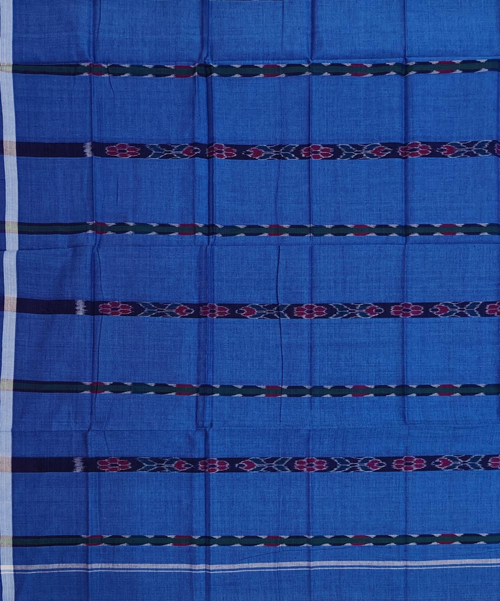 Blue Sambalpuri Handwoven Cotton Lugi Image 4