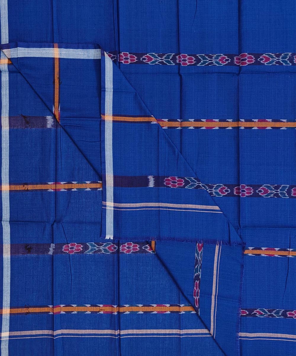 Blue Sambalpuri Handwoven Cotton Lugi Image 1