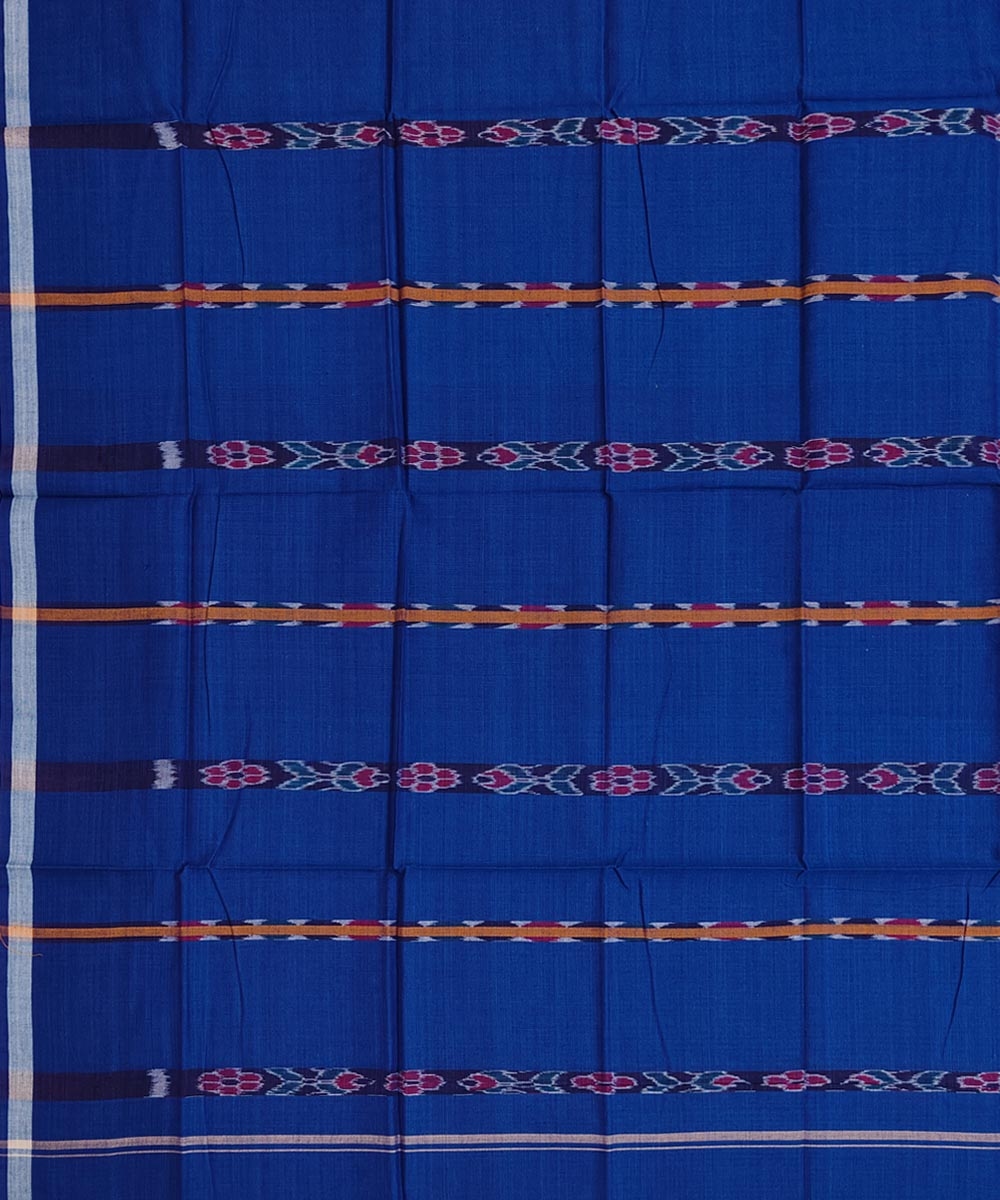 Blue Sambalpuri Handwoven Cotton Lugi Image 4