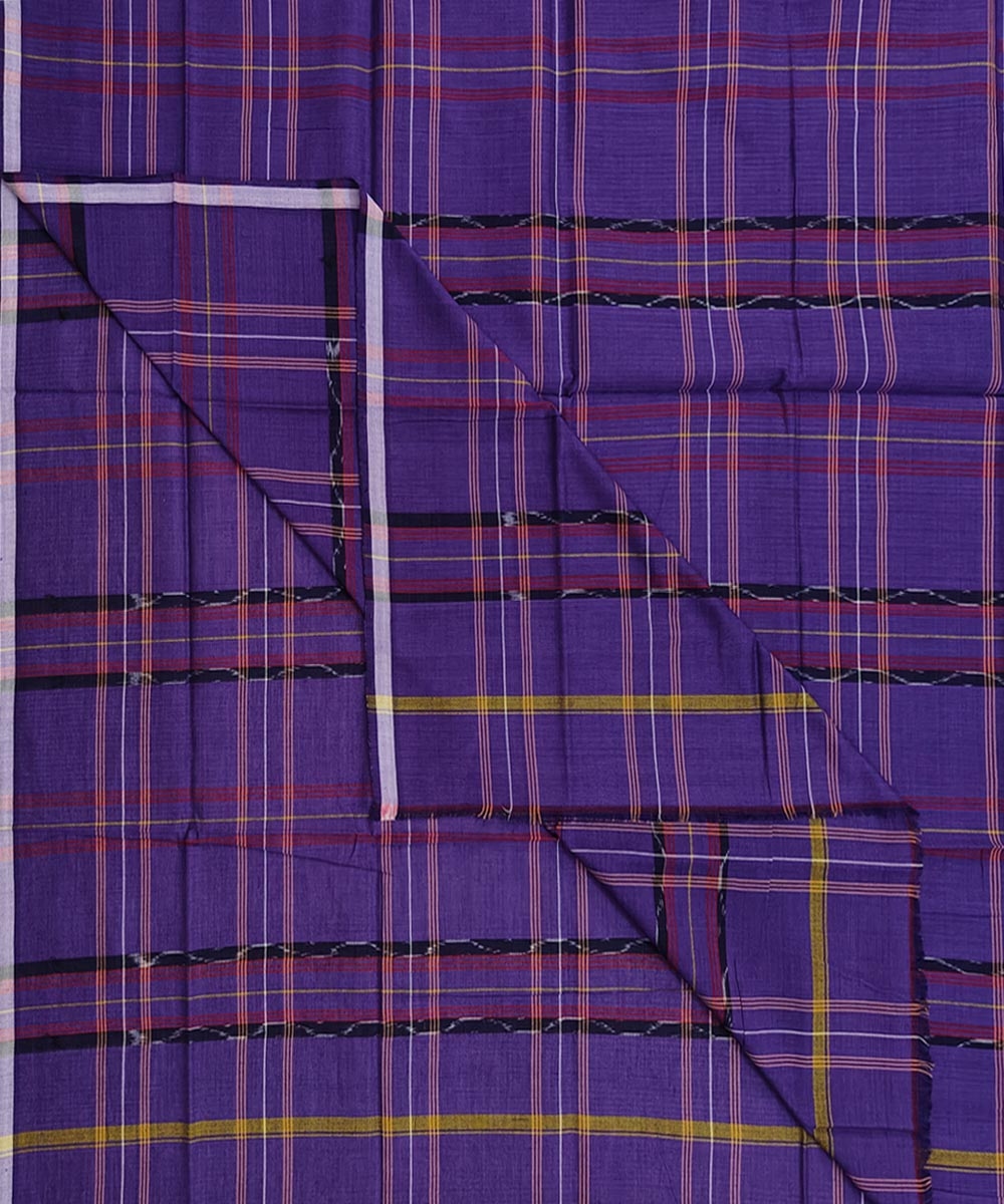 Purple Sambalpuri Handwoven Cotton Lugi Image 1