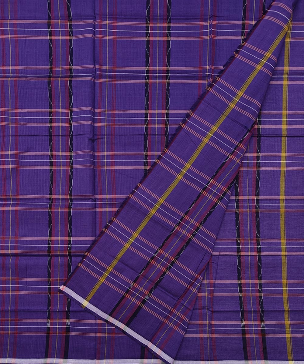 Purple Sambalpuri Handwoven Cotton Lugi Image 2