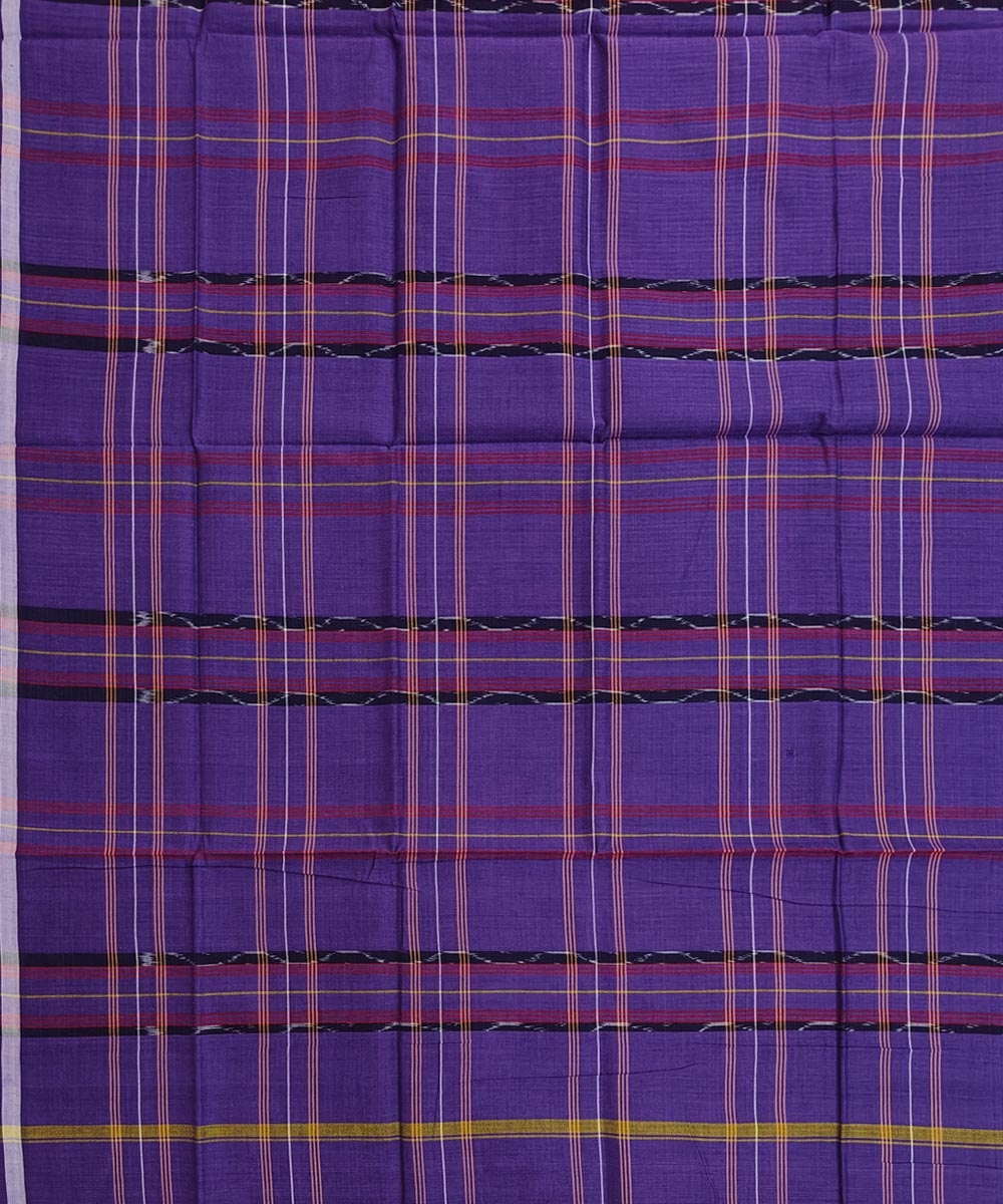 Purple Sambalpuri Handwoven Cotton Lugi Image 4