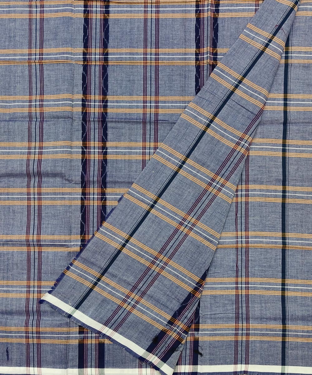 Gray Sambalpuri Handwoven Cotton Lugi Image 2