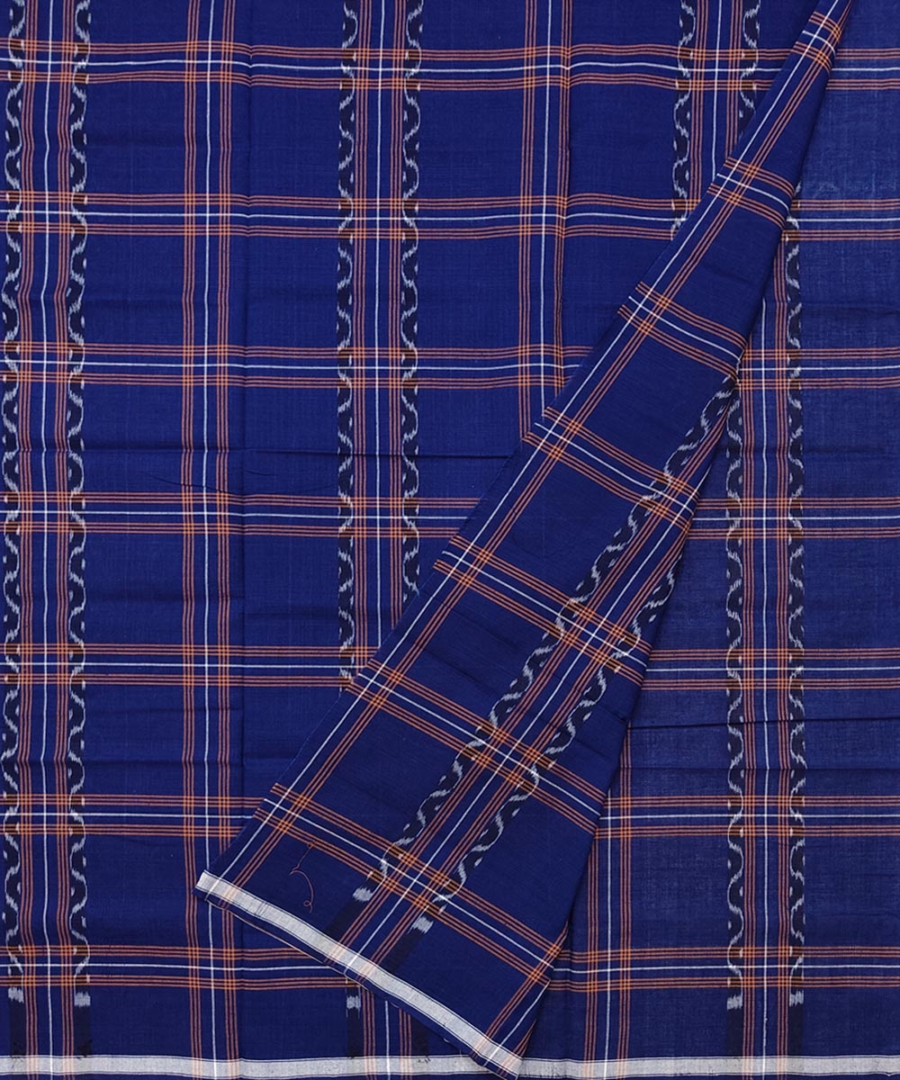 Blue Sambalpuri Handwoven Cotton Lungi Image 2