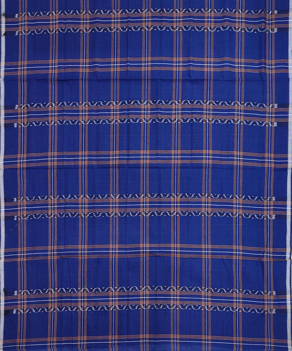 Blue Sambalpuri Handwoven Cotton Lungi Image 3