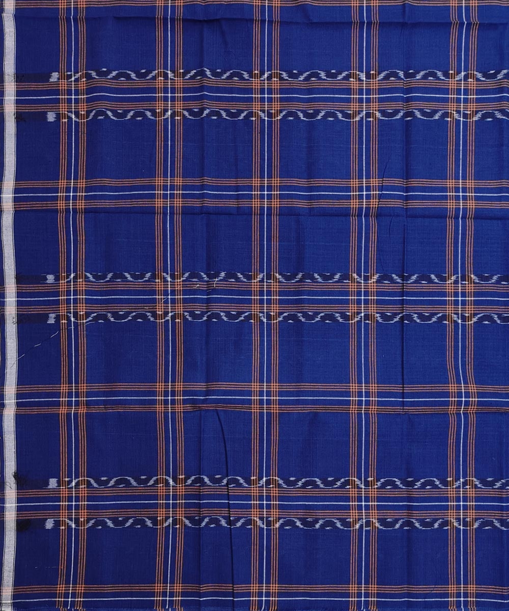 Blue Sambalpuri Handwoven Cotton Lungi Image 4