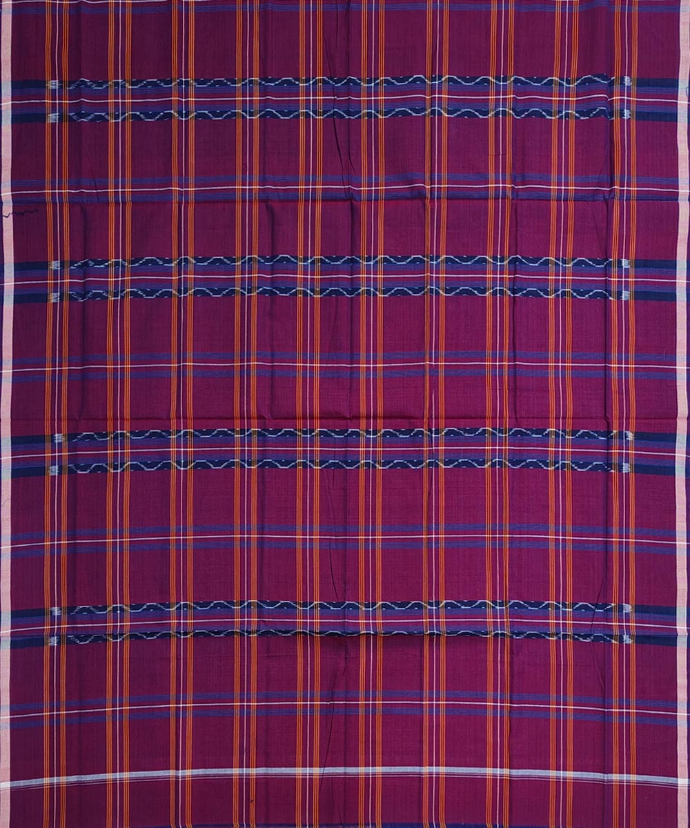 Maroon Sambalpuri Handwoven Cotton Lugi Image 3