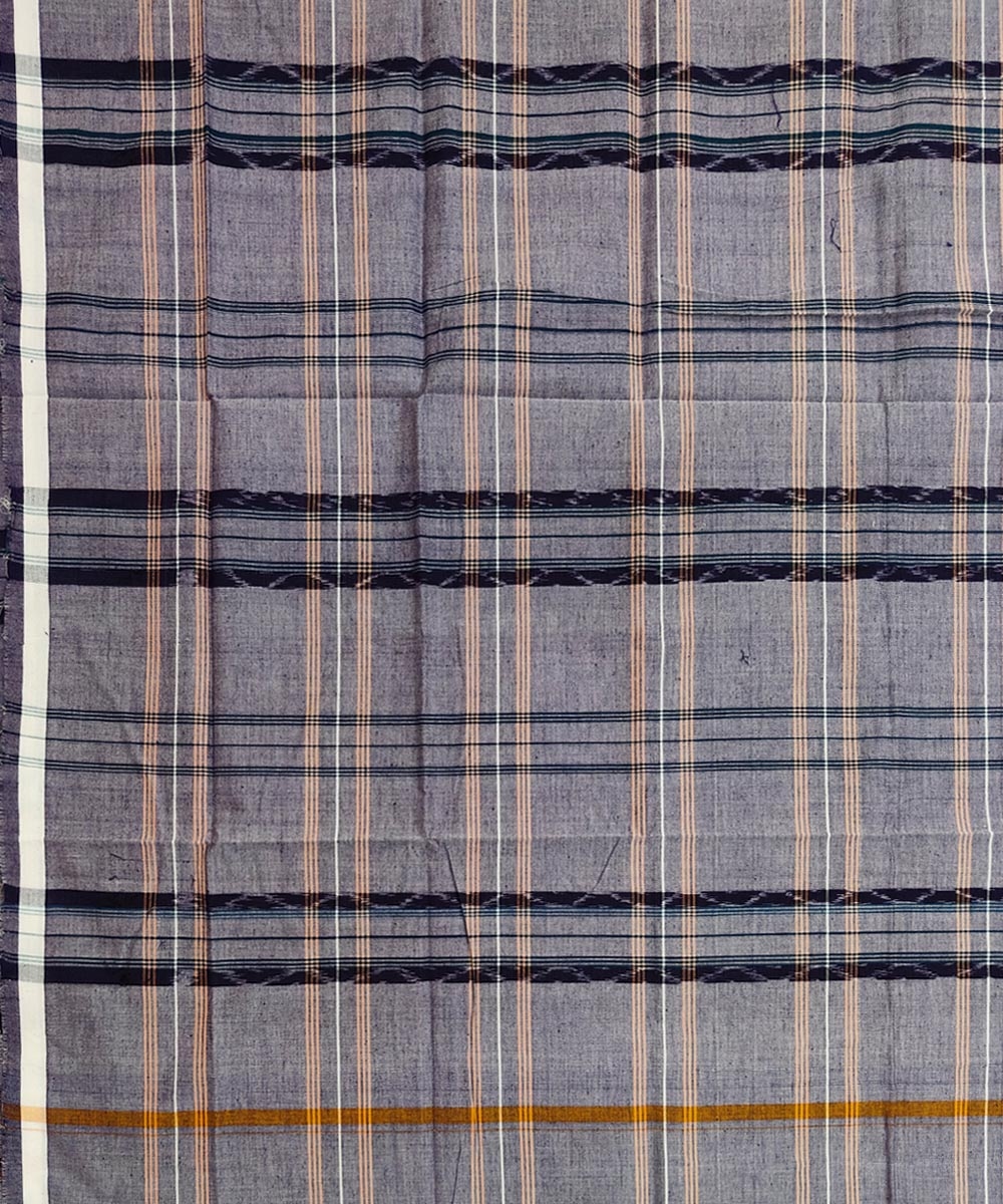 Gray Sambalpuri Handwoven Cotton Lugi Image 4