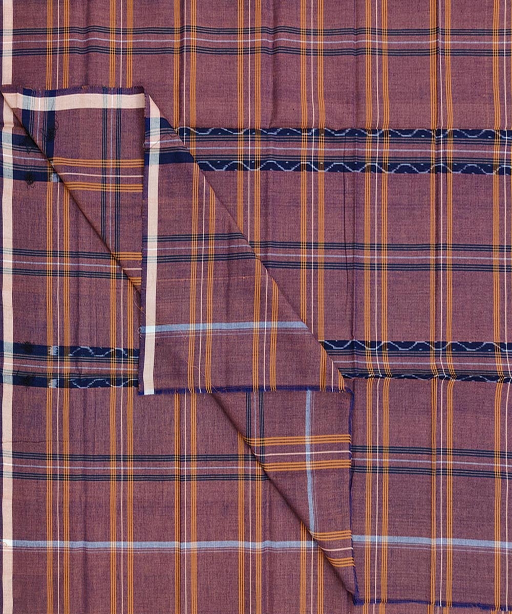 Brown Sambalpuri Handwoven Cotton Lugi SFCLUN1638