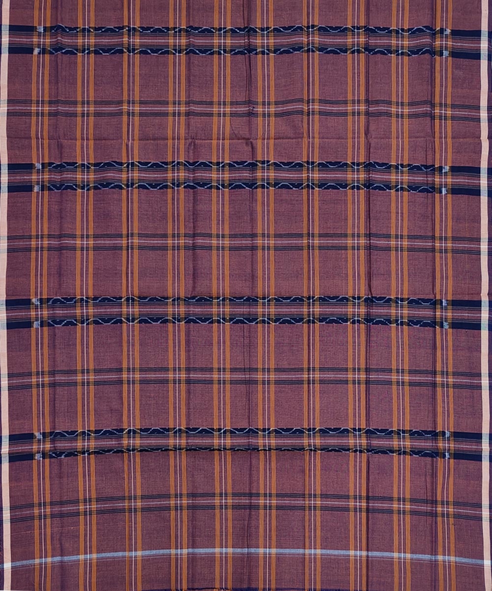 Brown Sambalpuri Handwoven Cotton Lugi Image 3