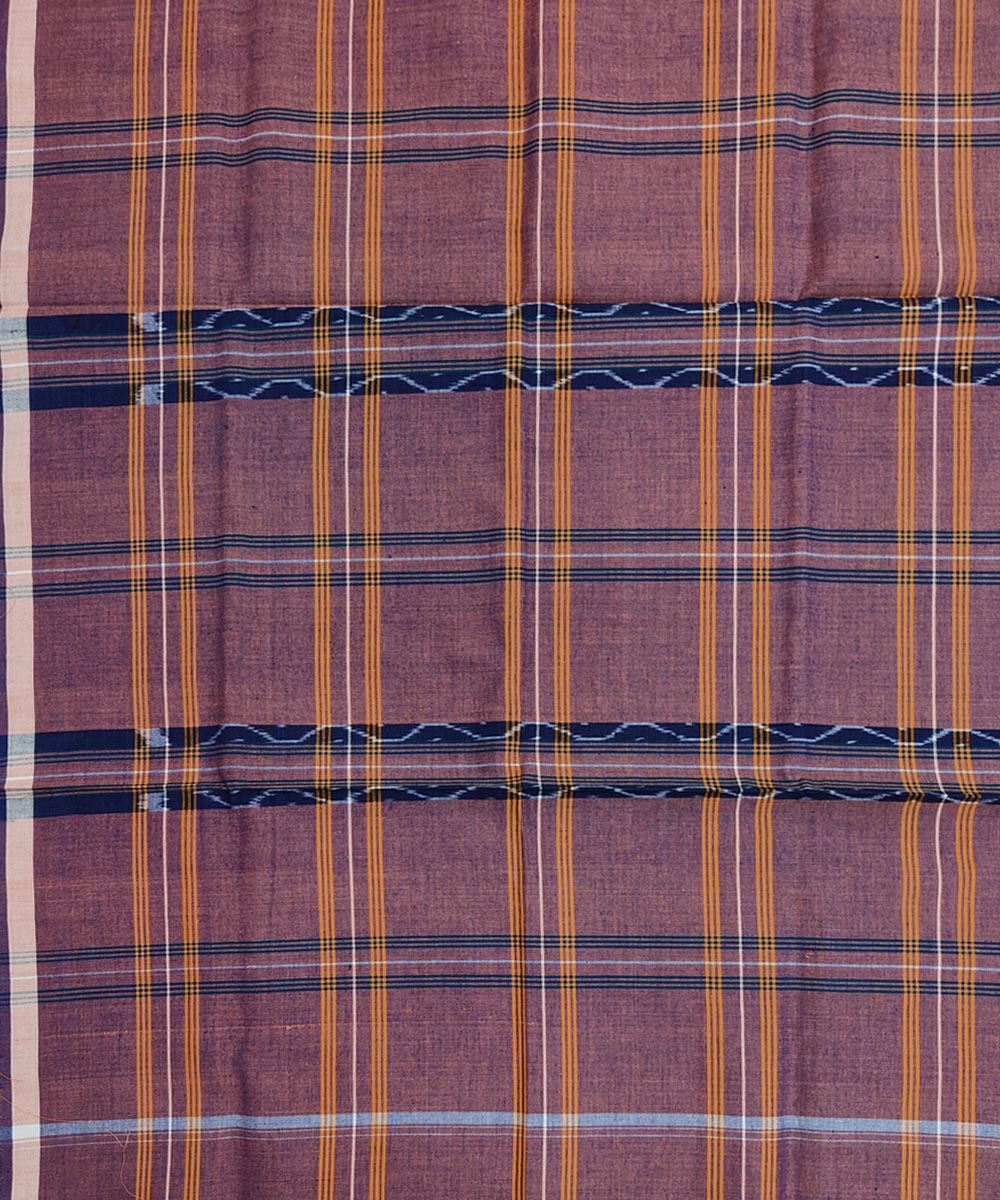 Brown Sambalpuri Handwoven Cotton Lugi Image 4