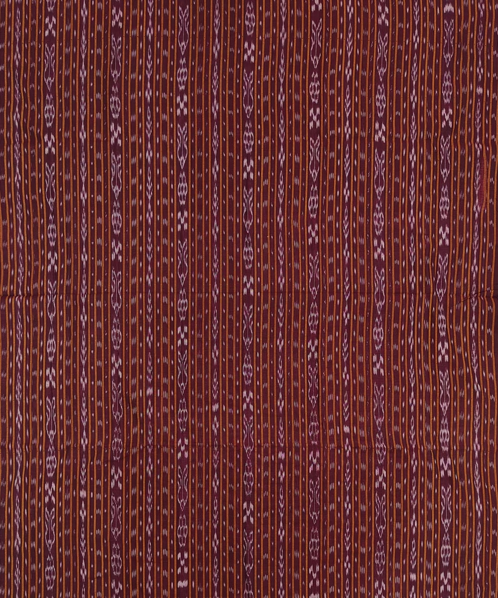 Maroon Sambalpuri Handwoven Single Ikat Shirting Materials Image 3