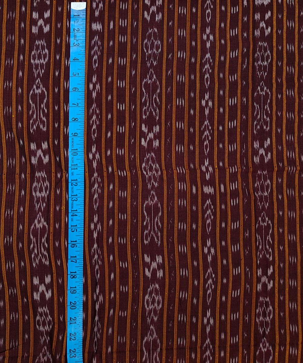 Maroon Sambalpuri Handwoven Single Ikat Shirting Materials Image 4