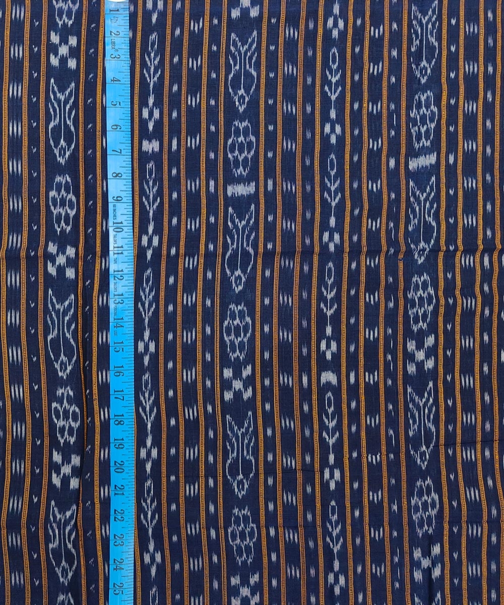 Blue Sambalpuri Handwoven Single Ikat Shirting Materials Image 4