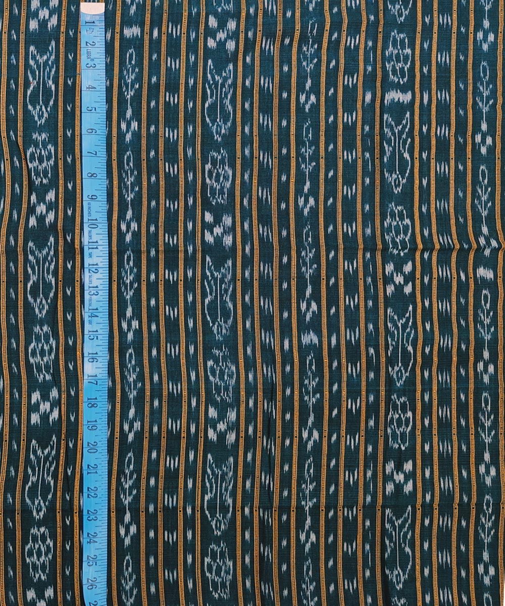 Dark Green Sambalpuri Handwoven Single Ikat Shirting Materials Image 4