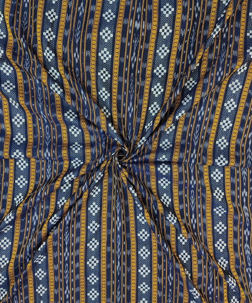 Blue Sambalpuri Handwoven Single Ikat Shirting Materials SFCSHI1644