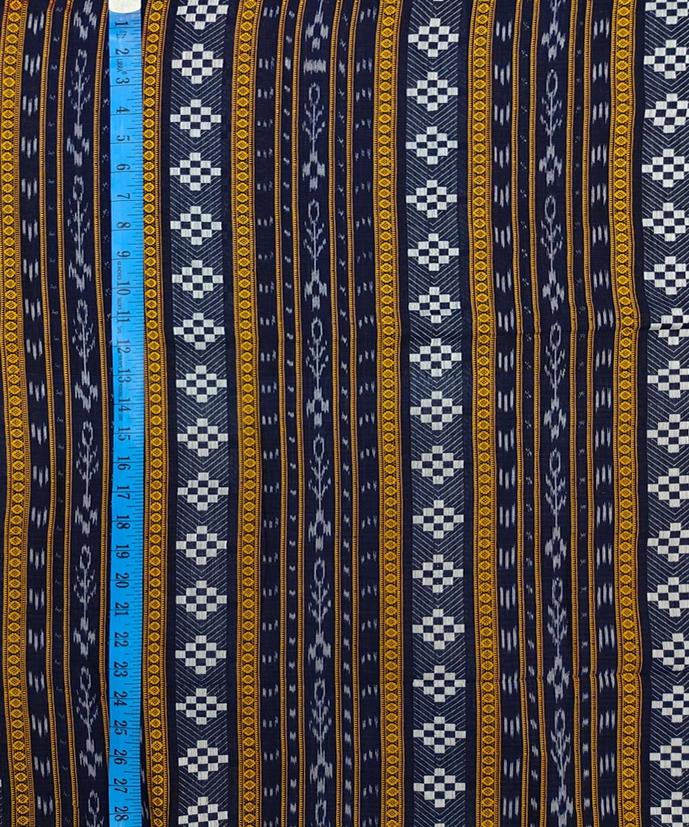 Blue Sambalpuri Handwoven Single Ikat Shirting Materials Image 4