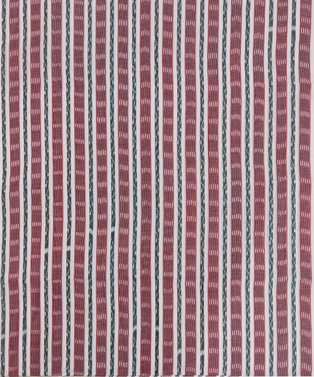 White Sambalpuri Handwoven Single Ikat Shirting Materials Image 3