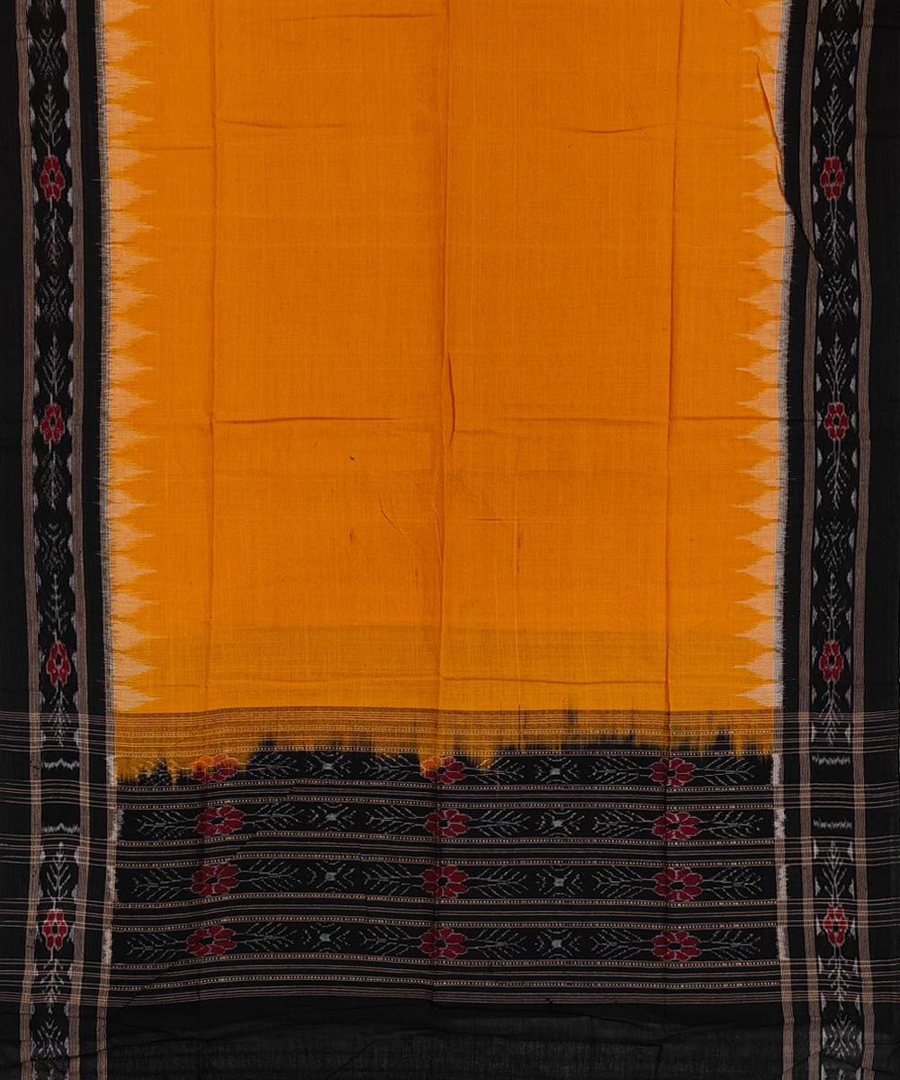 Black Yellow Sambalpuri Handwoven Single Ikat Suit Set Image 4