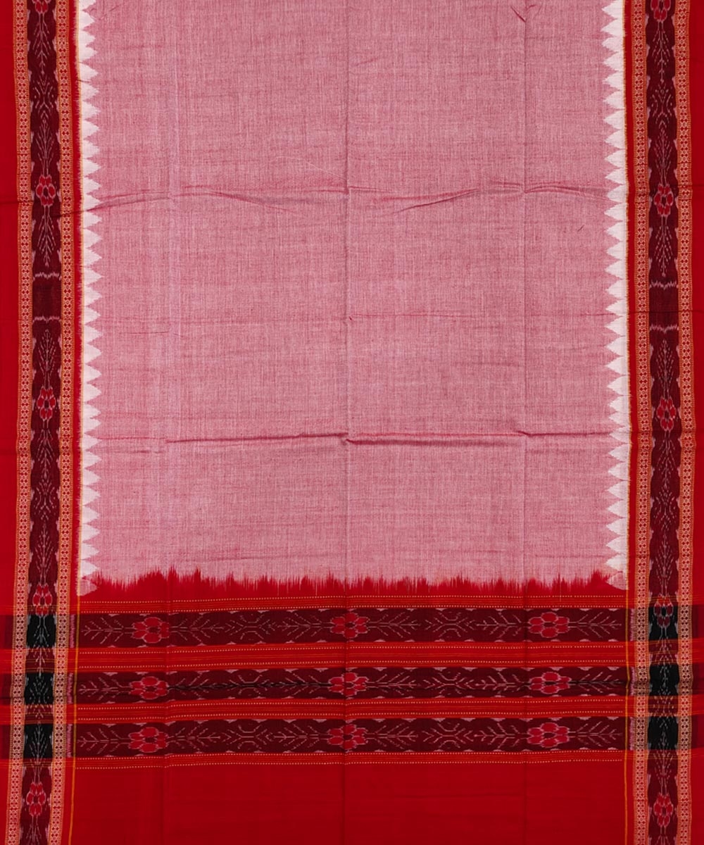 Red Sambalpuri Handwoven Single Ikat Suit Set Image 4