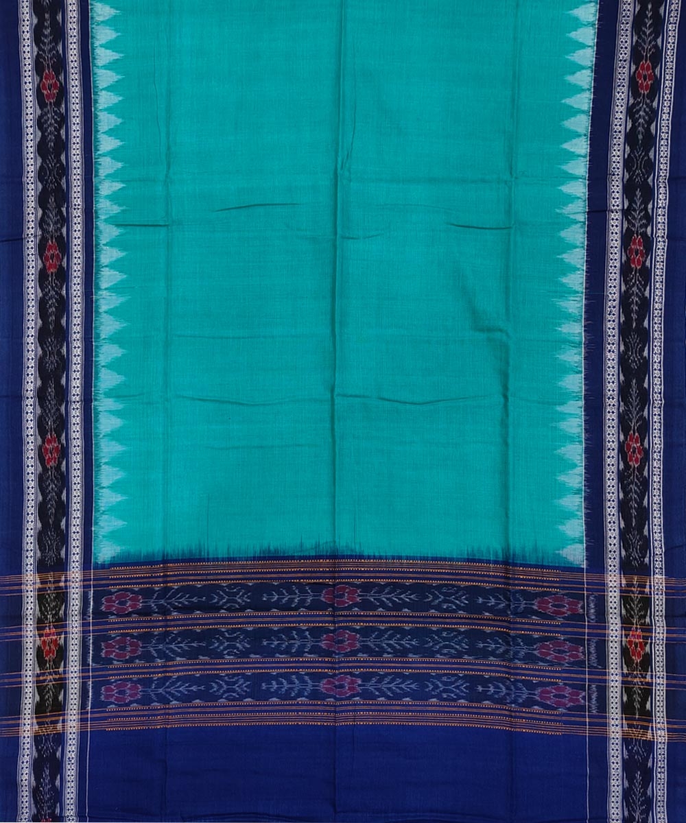 Blue Green Sambalpuri Handwoven Single Ikat Suit Set Image 4