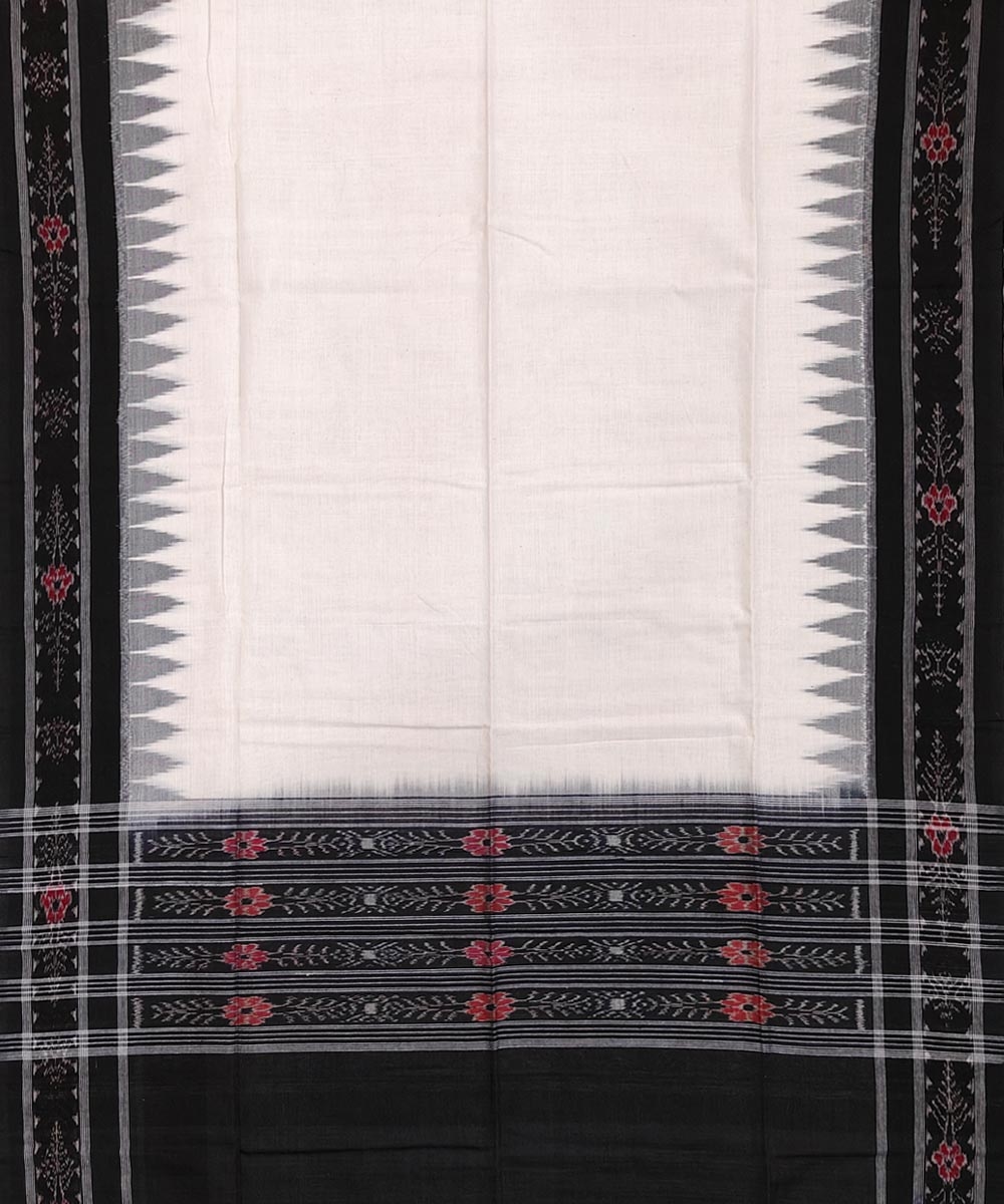 Black White Sambalpuri Handwoven Single Ikat Suit Set Image 4