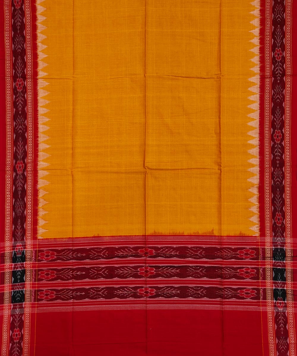 Red Yellow Sambalpuri Handwoven Single Ikat Suit Set Image 4