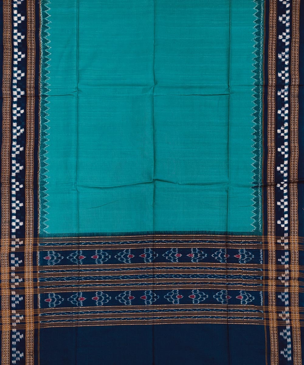 Blue Green Sambalpuri Handwoven Single Ikat Suit Set Image 4