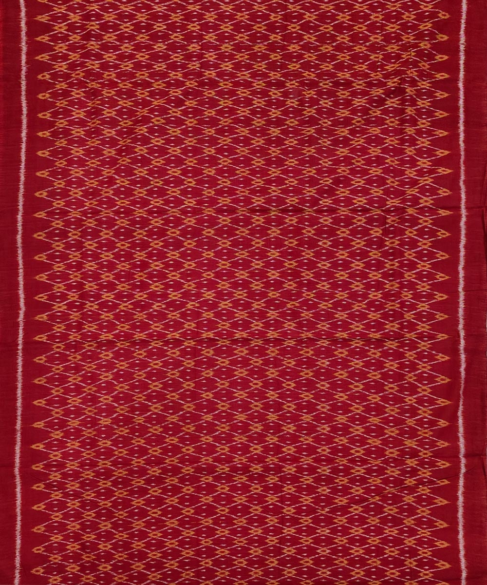 Maroon Yellow Sambalpuri Handwoven Single Ikat Suit Set Image 3