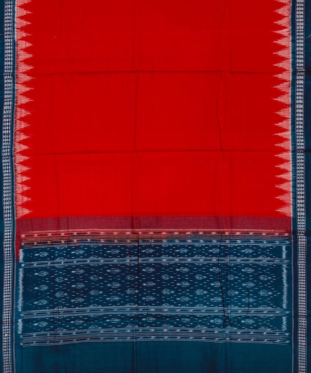 Green Red Sambalpuri Handwoven Single Ikat Suit Set Image 4