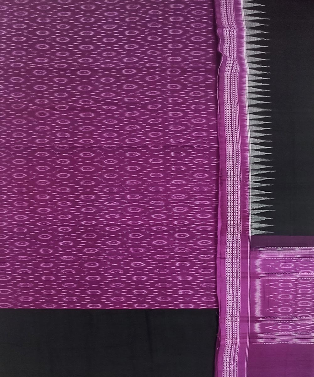 Purple Black Sambalpuri Handwoven Single Ikat Suit Set Image 2