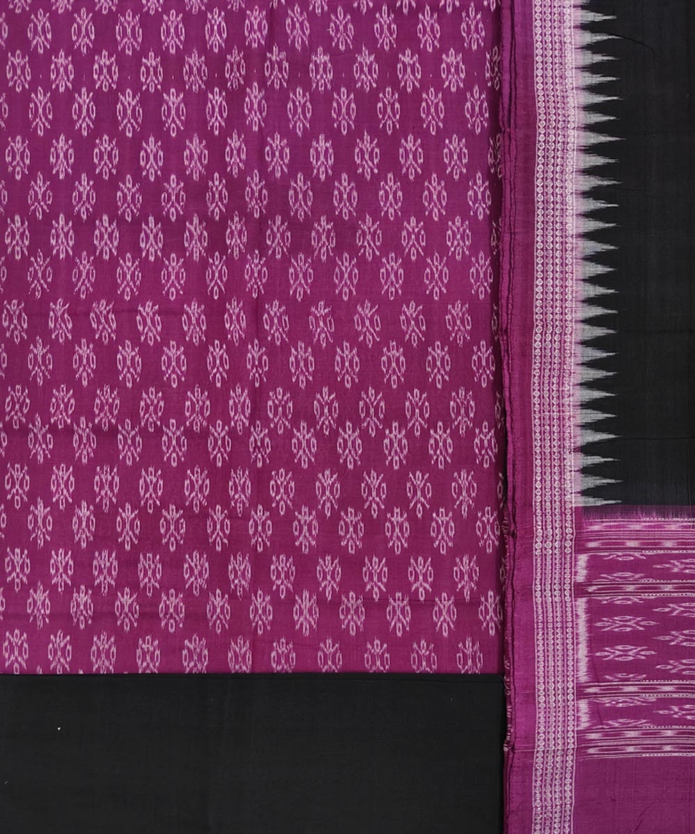 Purple Black Sambalpuri Handwoven Single Ikat Suit Set Image 2