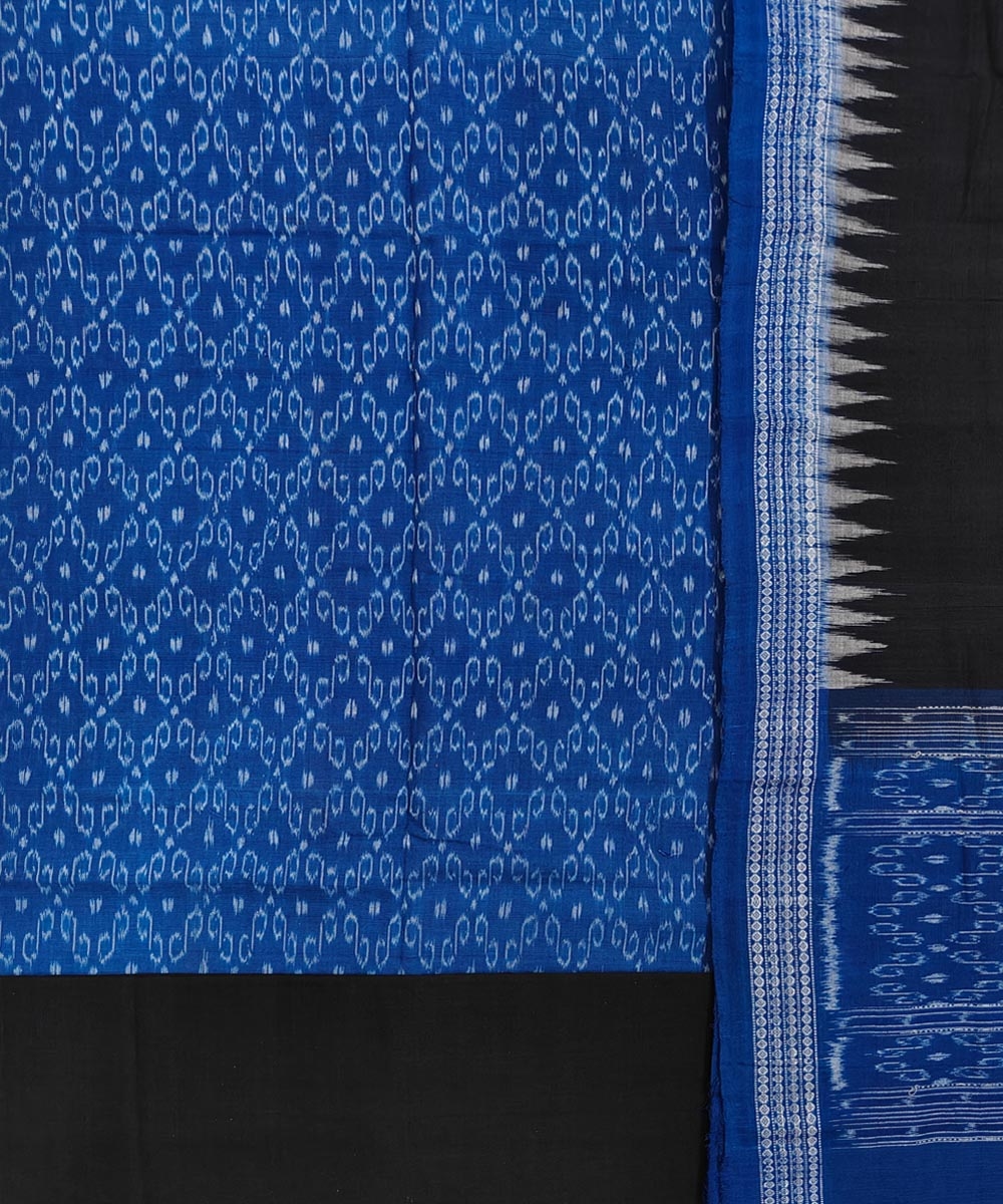 Blue Black Sambalpuri Handwoven Single Ikat Suit Set Image 2