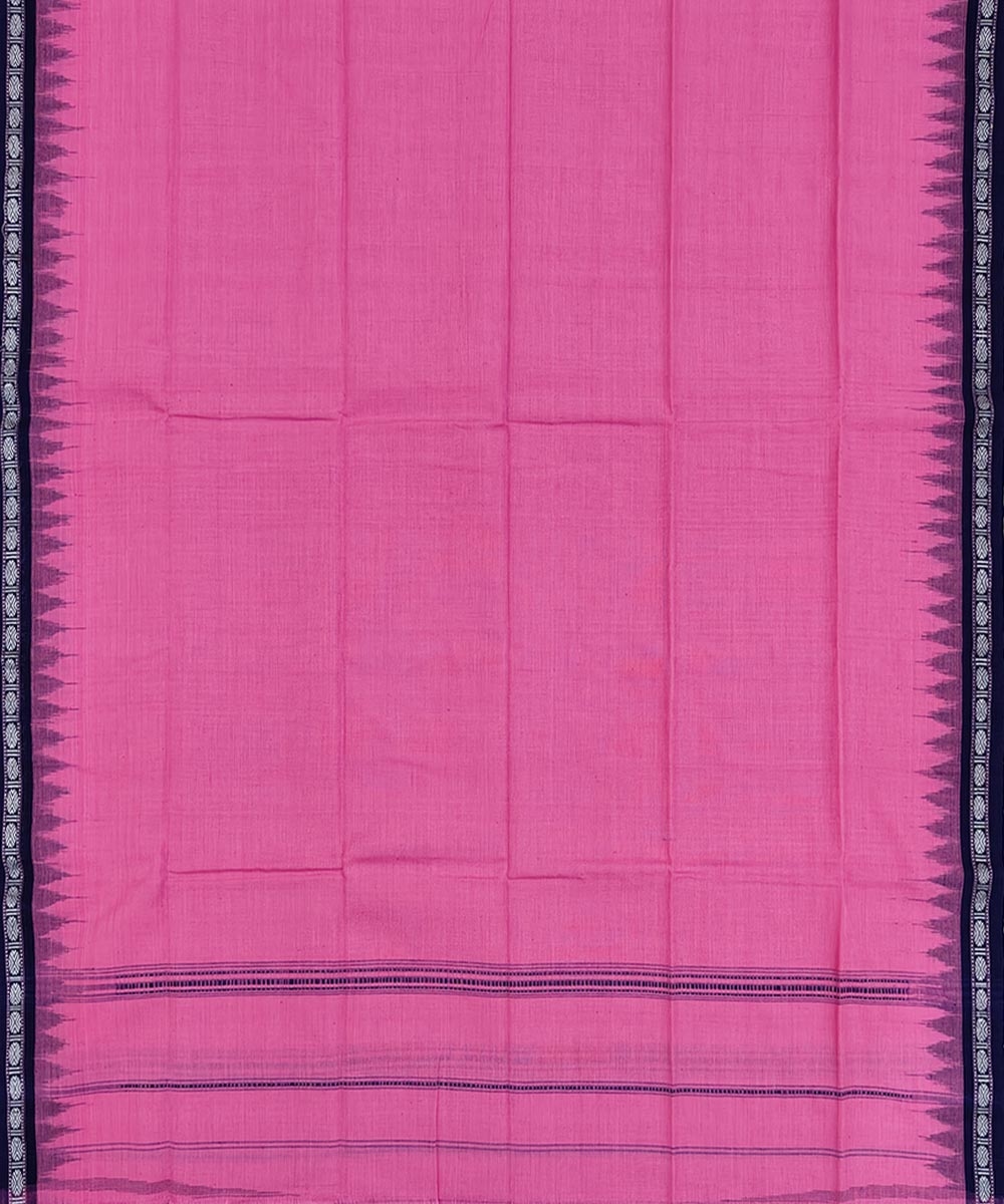 Pink Blue Sambalpuri Handwoven Cotton Gamuchha Image 3