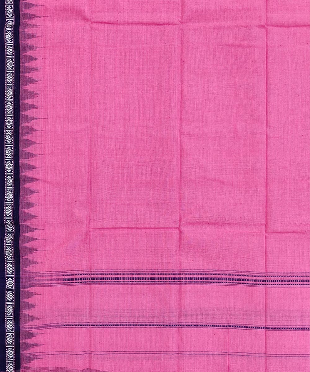 Pink Blue Sambalpuri Handwoven Cotton Gamuchha Image 4