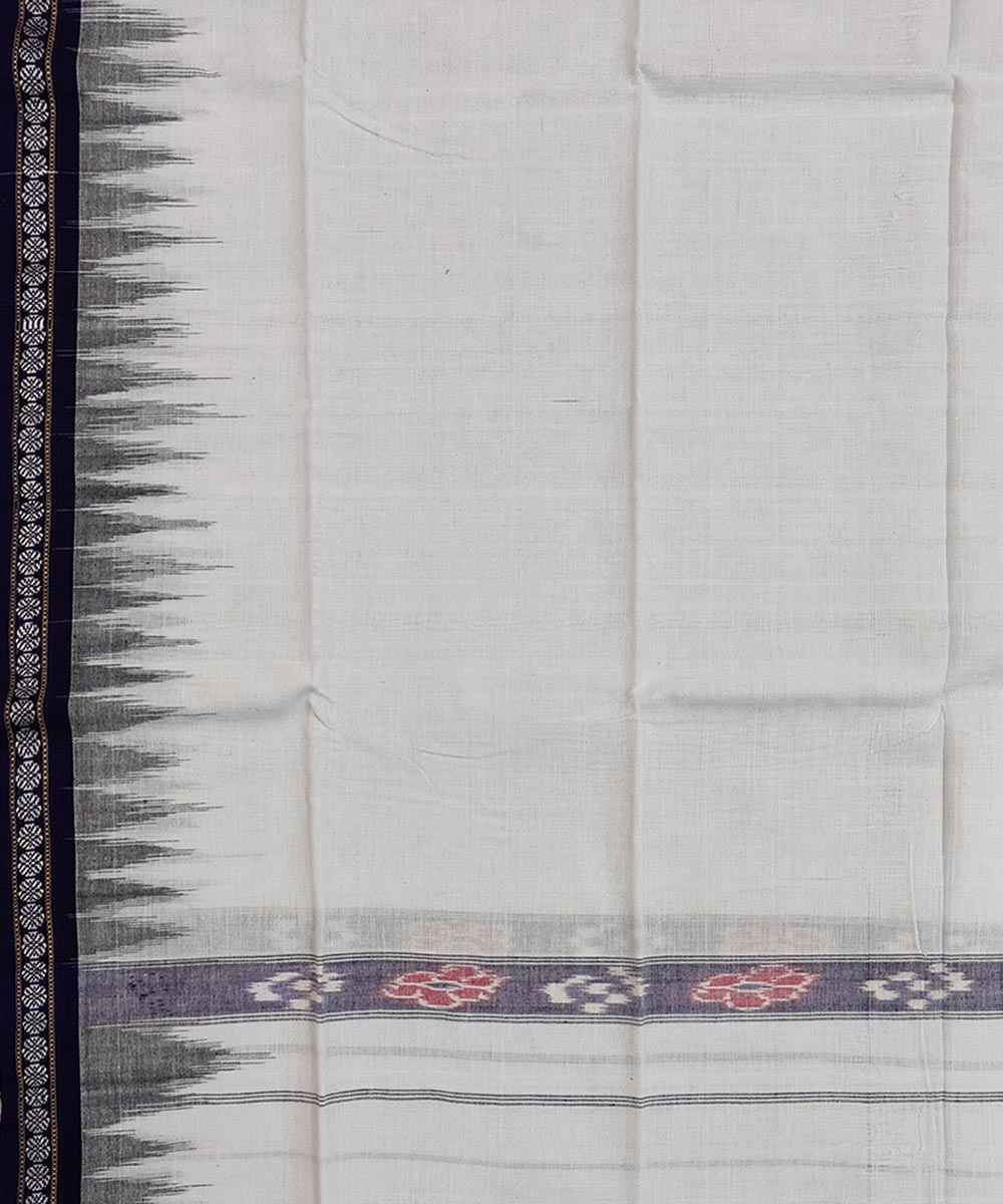 White Blue Sambalpuri Handwoven Cotton Gamuchha Image 4