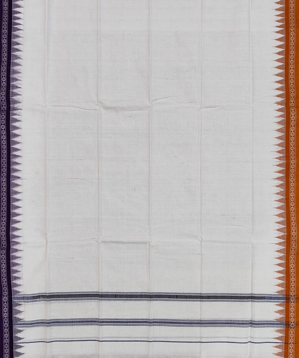 White Sambalpuri Handwoven Cotton Gamuchha Image 3