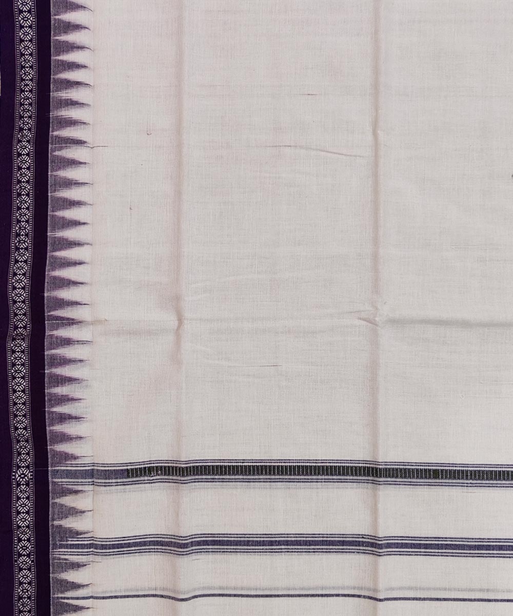 White Sambalpuri Handwoven Cotton Gamuchha Image 4