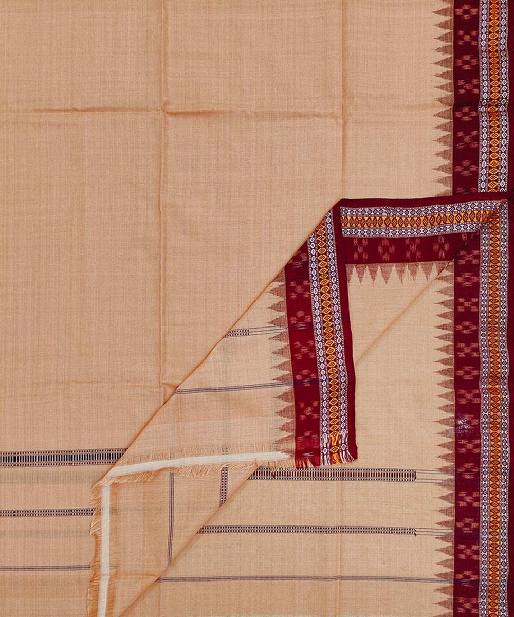 Beige Sambalpuri Handwoven Cotton Gamuchha SFCGAM1709