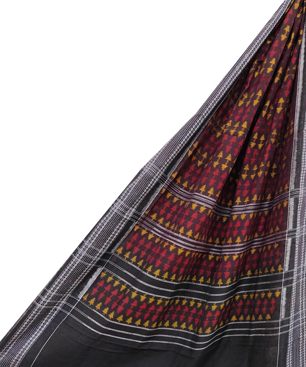 Multicolour Sambalpuri Handwoven Single Ikat Cotton Dupatta SFCDUP1723