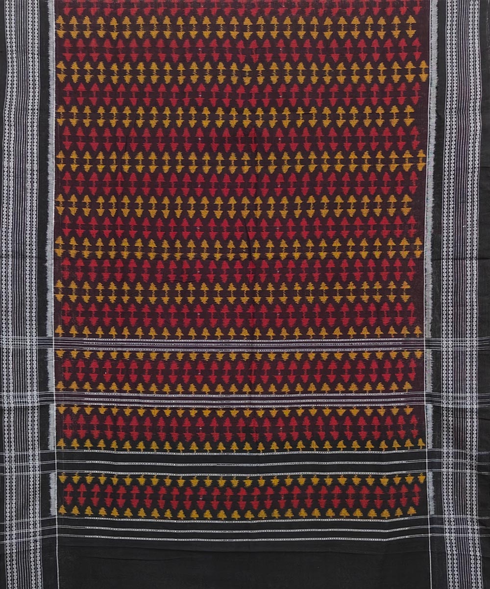 Multicolour Sambalpuri Handwoven Single Ikat Cotton Dupatta Image 2